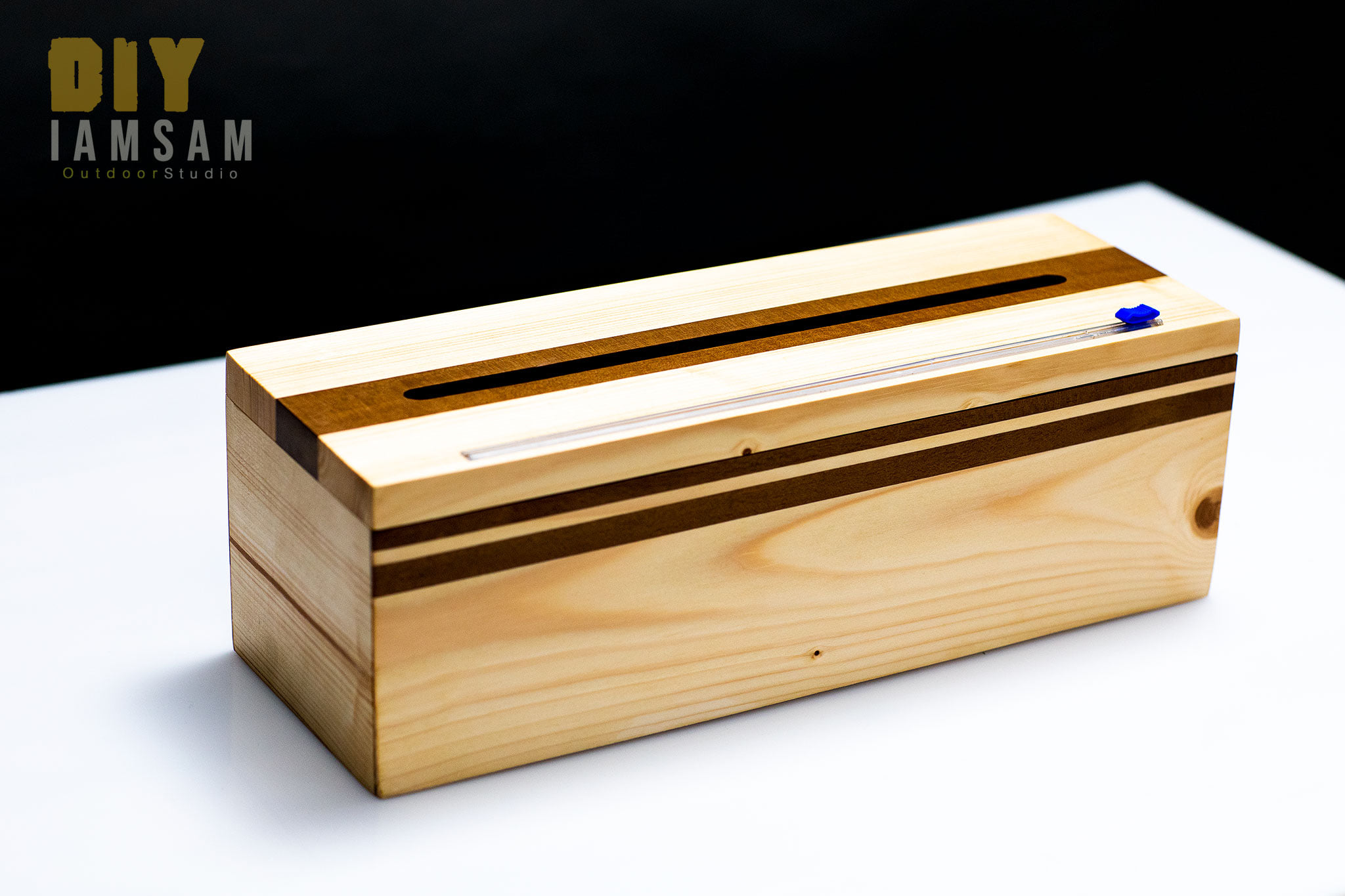 Wood Refillable Plastic Wrap Dispenser (1)